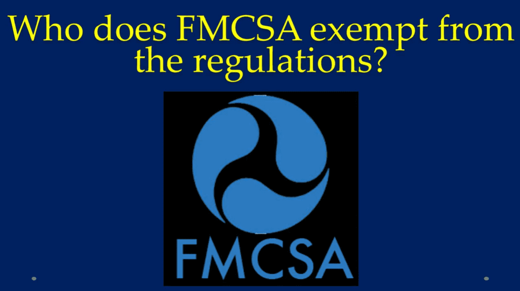 Exemptions to the regulations (Federal)